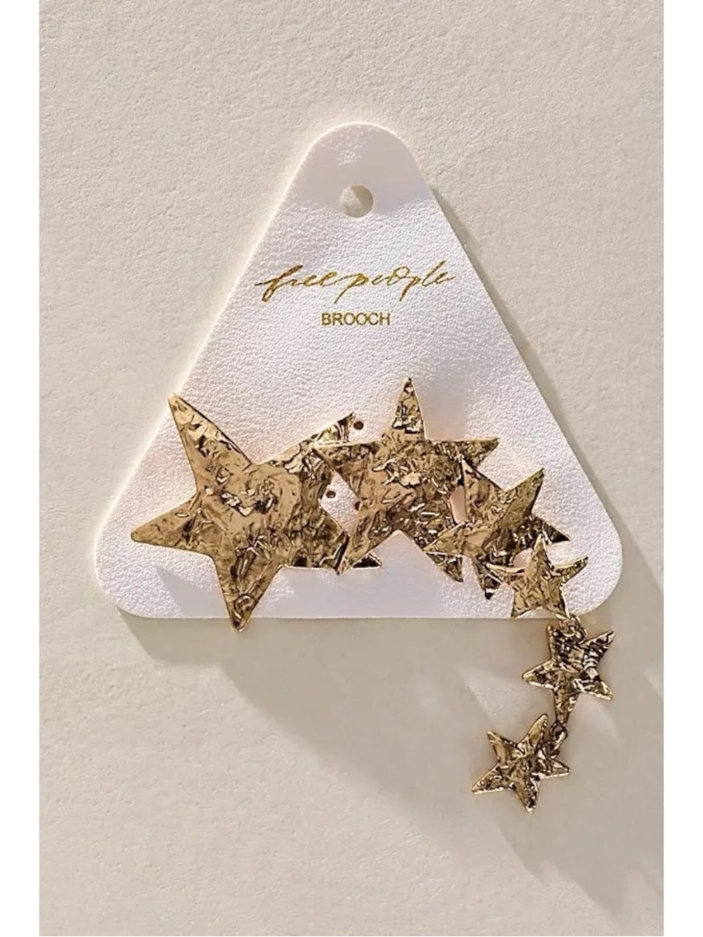 Free People Shooting Stars Brooch in Gold NWT Bohemian Celestial